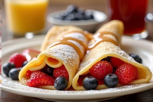 Denny’s's Berry Vanilla Crepe Breakfast Copycat Recipe