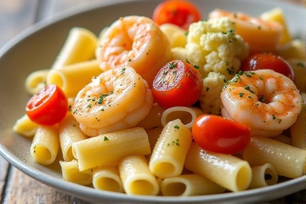 Noodles & Company's Cauliflower Rigatoni Fresca with Shrimp Copycat Recipe