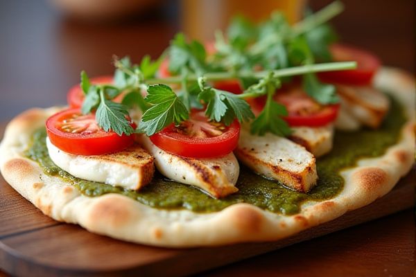 Seasons 52's Garlic Pesto Chicken Flatbread Copycat Recipe