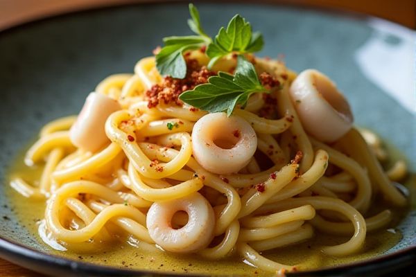 Nobu's Squid Pasta with Light Garlic Sauce Copycat Recipe